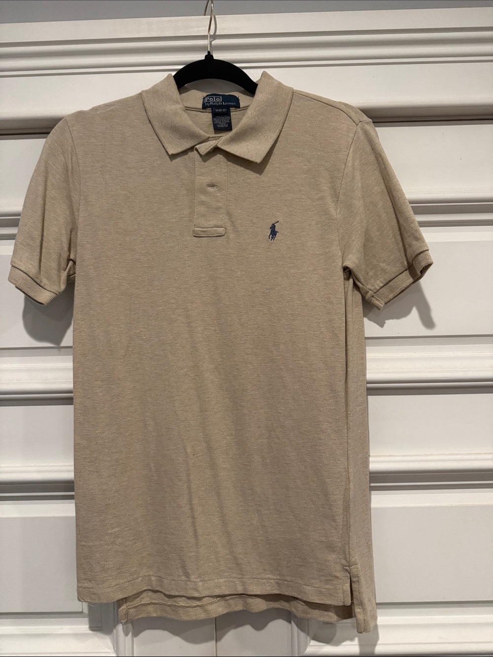 Polo by Ralph Lauren Tan Short-Sleeve Polo with Navy Pony
